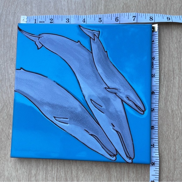 Arius Tiles Vintage Humpback Whales 8 X 8 Ceramic Art Tile - Picture 2 of 8